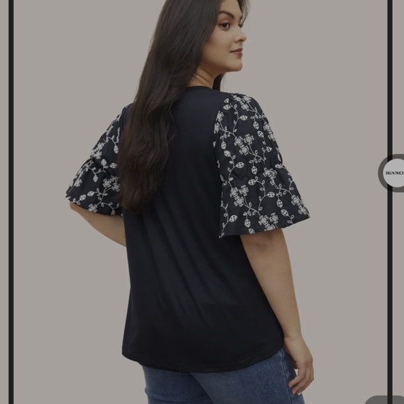 Bloom Chic Blue Three Quarter (3/4) Sleeve Length Tshirt - Picture 2 of 3